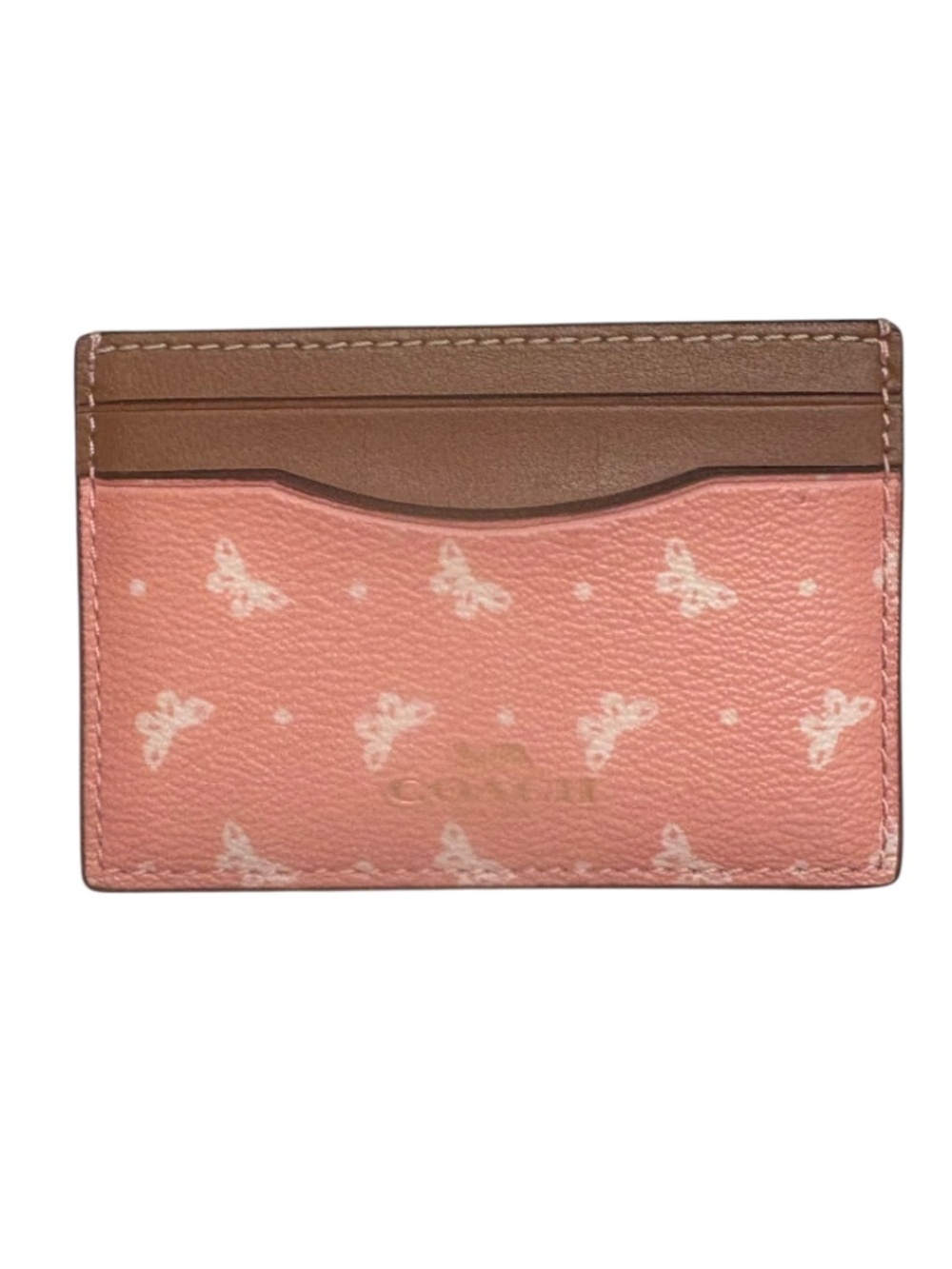 Coach pink brown butterfly card holder - Picture 2 of 4